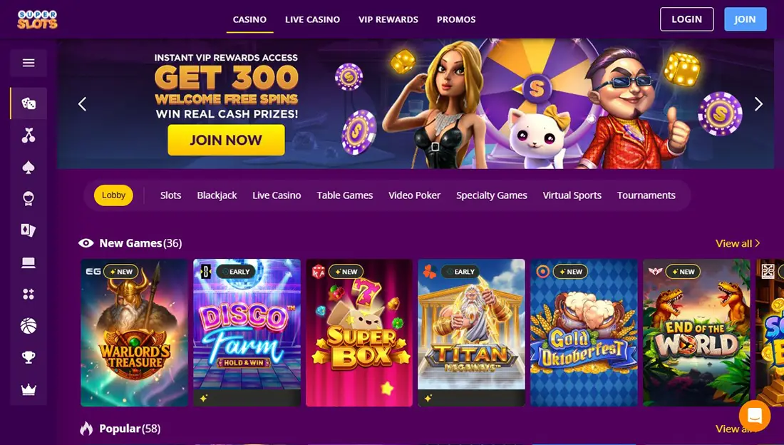 Super Slots website